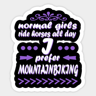 Mountain biking downhill girls bike trail gift Sticker